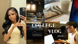 COLLEGE VLOG: ep.2 | starbucks, being productive, walking to class in the rain