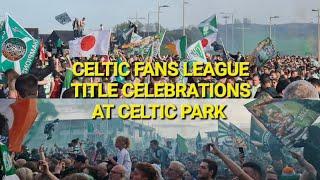 Celtic Fans League Title Celebrations At Celtic Park / Back To Back Champions