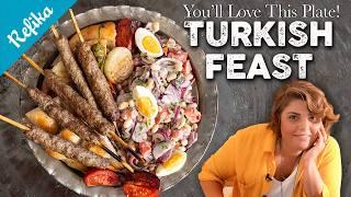 The Best Sish Kebab Kofte & Tahini Bean Salad (Piyaz) in 20 Minutes! Turkish Street Food from Refika