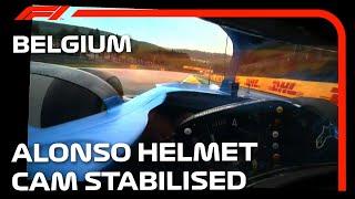 Fernando Alonso's Mesmerising Helmet Cam Stabilised! | Belgium 2021