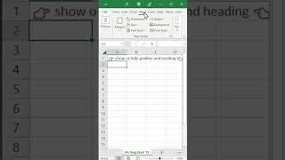 Show or hide gridlines and headings of a sheet in Excel