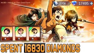 SPENT 16,830 DIAMONS IN (MLBB X ATTACK ON TITANS)