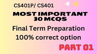 cs401p/cs401 final term preparation| cs401 final term current paper| cs401p final term.