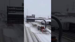 The new way of snow plowing the expressways! #snow #winter #truck #plowing #highway