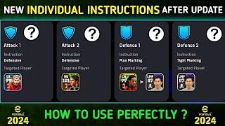 individual instructions എങ്ങനെ perfect ആയി use ചെയ്യാം? | New feature | how to use? Efootball 2024