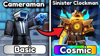 Basic To NEW COSMIC SINISTER CLOCKMAN! (Roblox Skibidi Tower Defense)