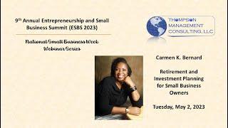 Retirement and Investment Planning for Small Business Owners - ESBS 2023