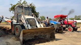 New Jcb Backhoe Machine Loading Black Mud In Mahindra and Newholland Tractors | Jcb Tractor Cartoon