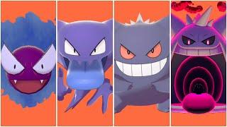 FULL GASTLY EVOLUTION TEAM! Shiny Gastly, Haunter, Gengar, Gengar Gigantamax