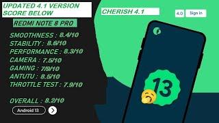 Redmi Note 8 pro Cherish OS 4.0.5  Review Android 13 Rom In-Depth Review , an IITian Perspective