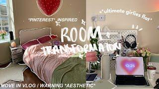 MOVE IN VLOG | ULTIMATE *pinterest* room transformation + TOUR ⋆ ˚｡⋆୨୧˚