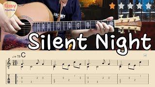  Silent Night - Christmas Carol SongsEasy Acoustic Fingerstyle Guitar Tutorial Tabs&Chords