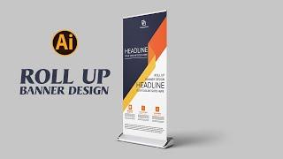 How to Corporative Standee Design in Adobe Illustrator Cc || Roll up Banner || Vertex Graphic