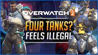 We tried playing 4 TANKS in Overwatch 2