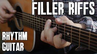 How to Play Rhythm Guitar Filler Riffs - Country Guitar Lesson Tutorial - Easy Beginner
