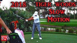 2018 TIGER WOODS SLOW MOTION FACE ON IRON GOLF SWING 1080 HD