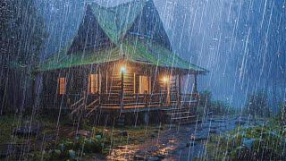 SLEEP IMMEDIATELY in 5 Minutes  Sound of HEAVY RAIN, Thunder and Wind to Sleep Deeply