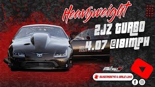 Heavyweight 2jz Turbo 4.07 @181mph al 1/8 milla de Salinas Speedway | PalfiebruTV