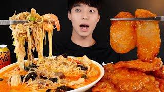 마라탕 한입 가득 먹기! 알싸한 마라탕에 쫀득한 꿔바로우 먹방 Malatang & Guobaorou Mukbang Asmr Eating sounds