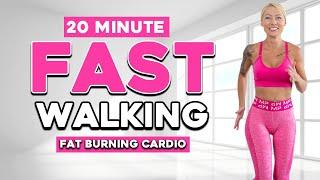 20 MIN FAST WALKING Workout For Weight Loss Low Impact No Reply Sweaty Cardio