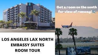 Los Angeles LAX North Embassy Suites hotel room tour. #hilton #hotel #hotelroom