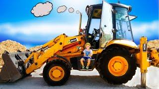 Excavator JCB 3CX working Kirill Rides on mini excavator | Toys 2 Boys