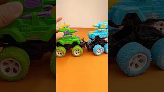 Shooting Car with Friction Push N Go Action - Cannon Monster Stunt Toy with Big Wheels