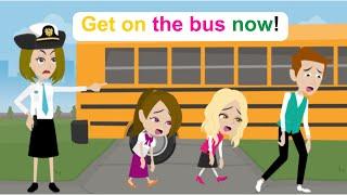 Ella's mother becomes a bus driver - English Funny Animated Story - Ella English