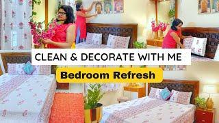 Bedroom Decor | clean & Decor my Bedroom with me |weekly cleaning routine |festive ready Home