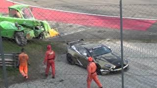 Monza, European GT4 Series - Exit & Crash @ Ascari Curve [Race 1]