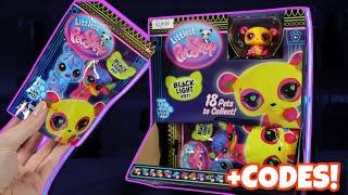 OPENING A FULL CASE OF THE NEW LITTLEST PET SHOP BLACK LIGHT PETS + CODES