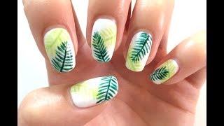 Palm Tree Leaves Nail Art