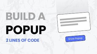 Create a Popup With Just 2 LINES Of Code (No Libraries Needed)