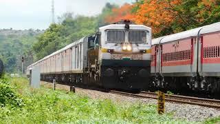 12432 TVC Rajdhani Express Crossing 12283 ERS - NZM Duronto Express : High Speed Konkan Railways