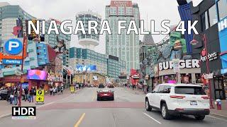 Driving Niagara Falls 4K - Canada's Las Vegas - Driving Downtown