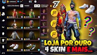 CORREE!! NOVA LOJA POR OURO? PEGUE AS 4 SKIN DA INCUBADORA, YIN YANG, GOLA ALTA, NOVIDADES FREE FIRE