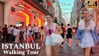 Istanbul Türkiye Nightlife, Istiklal Street, Taksim Square 4K Walking Tour