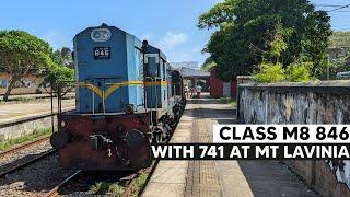 Sri Lanka Railways Class M8 846 at Mount Lavinia hauling train 8741 to Kalutara