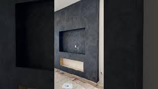 Exotic wall finishes by Giancarlo Sagasti venetian plaster matte fireplace