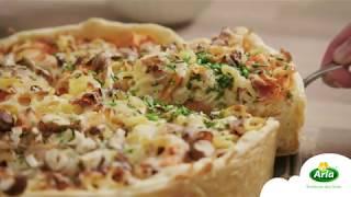 Rezept: Gabelspaghetti Quiche mit Möhren und Haselnüssen