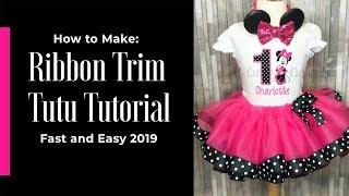 How to Make a Ribbon Trimmed Tutu Tutorial 2019 Start to Finish! Como hacer tutu con listón