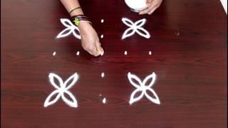 simple kolam designs with 5x5 dots- muggulu designs with dots- simple rangoli designs with dots