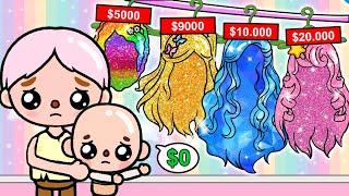 1$ Hair Style And 10.000$ Hair Style | Toca Life Story | Toca Boca
