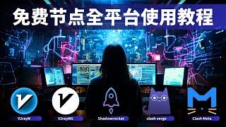 【2024最新】免费节点科学上网翻墙使用教程！兼容V2ray+Clash+IOS小火箭（Shadowrocket）节点订阅，实现手机与电脑科学上网翻墙，xray内核与Clash Meta内核皆可使用！