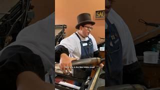 Printing two top hats while wearing one for Mad Hatter Day (October 6)