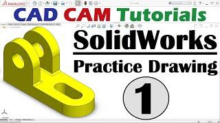 SolidWorks Basic Practice Drawing Exercise for Beginners - 1