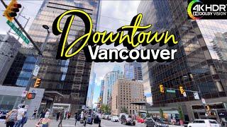 Vancouver Downtown Summer Walk   Vancouver, B.C., Canada, Virtual Walking Tour, [4K HDR 60fps]