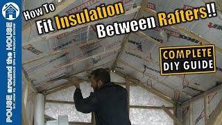 How to cut & fit insulation between rafters. PIR board install between rafters. DIY fit insulation!!