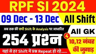 RPF SI 09 Dec - 13 Dec ALL Shift Analysis 2024 | RPF SI EXAM Analysis 2024 | RPF SI ANALYSIS 2024