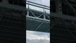 Cruise ship squeezes under Verrazzano-Narrows Bridge New York City 10 Ft Clearance! #shorts #bridge